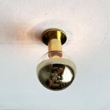 Vintage German Space Age Brass Ceiling Lamp by Motoko Ishii for Staff, 1970s