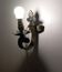 Medieval style iron wall light