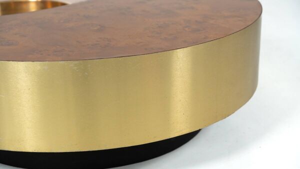 Trg'' circular coffee table with bar by willy rizzo,1970