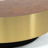 Trg" circular coffee table with bar by willy rizzo, 1970