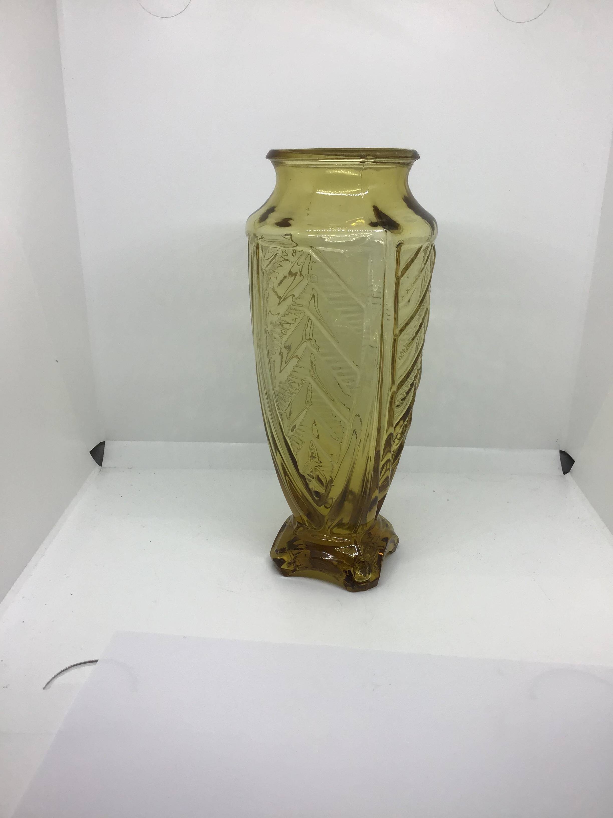 Vase art déco 1930 jaune ambre