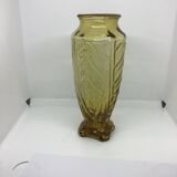 Vase art déco 1930 jaune ambre