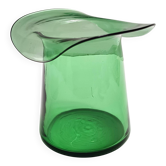 Cylindrical Green Hand-Blown Glass Vase, Empoli, Italy