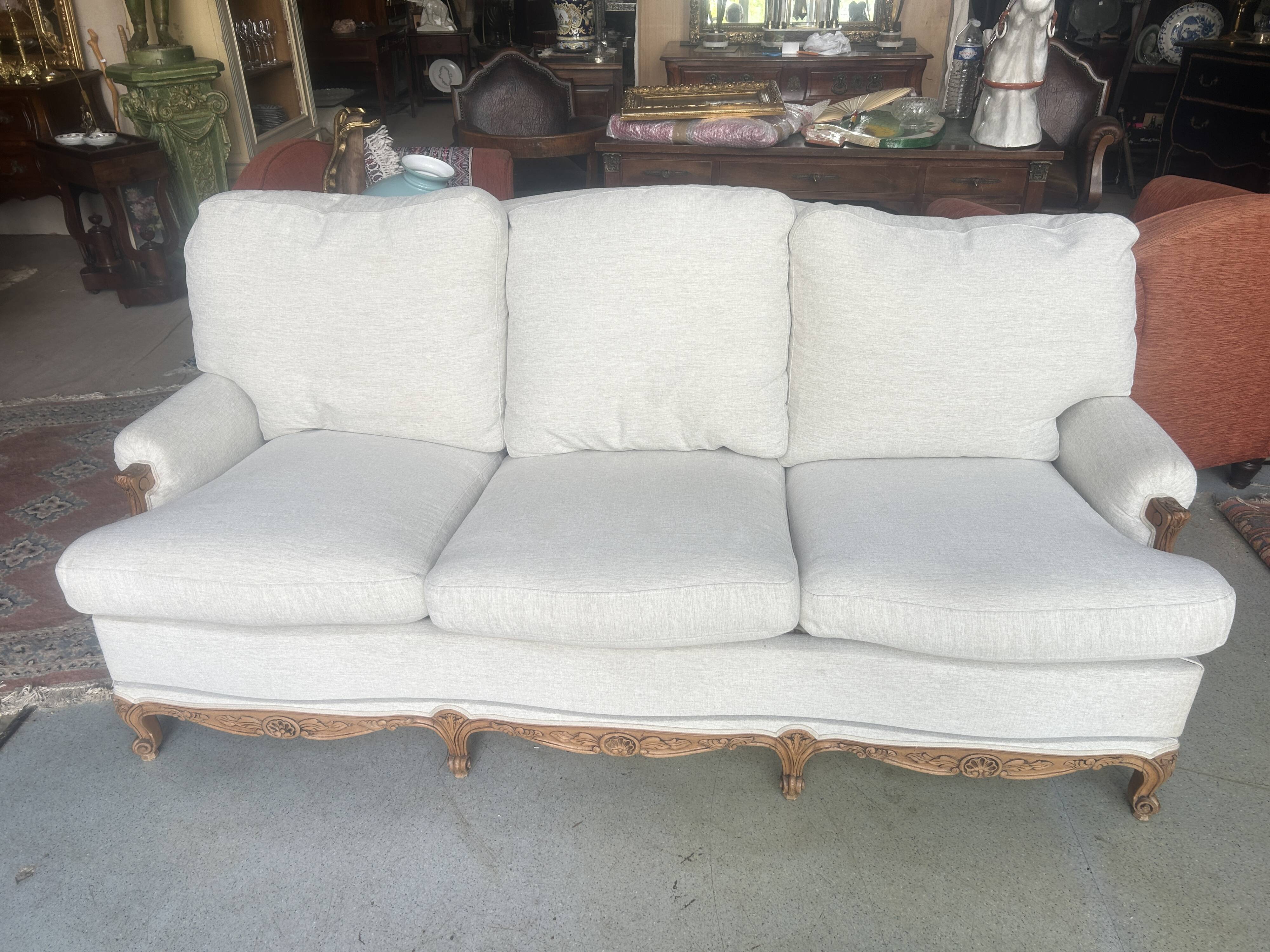 Large Louis XV style sofa bed