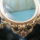 Mirror ice resin glass patina flower louis 15 cracked vintage 71x35cm