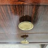 Executive Art Decò desk in exotic wood, glass, and brass