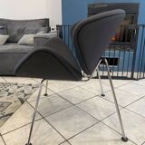 Orange slice armchair 437 by pierre paulin for artifort, grey, 1980.