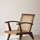 Fauteuil en bois et cannage, 1954