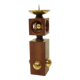 Candlestick artistic hardwood and brass half ball application