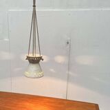 White ceramic pendant lamp in mid-century modern Danish style, 1960s.