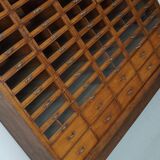 Large vintage German oak haberdashery shop cabinet, 1940s