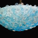 Amazing Murano ceiling light blu rubino flower by Seguso for Venini, Italy