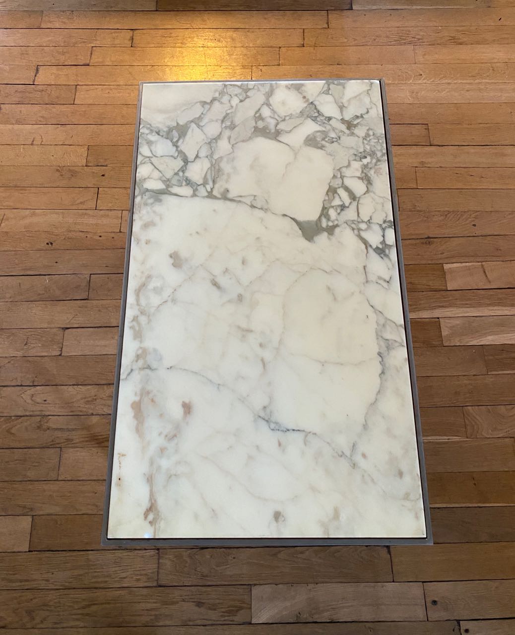 Marble and brass coffee table