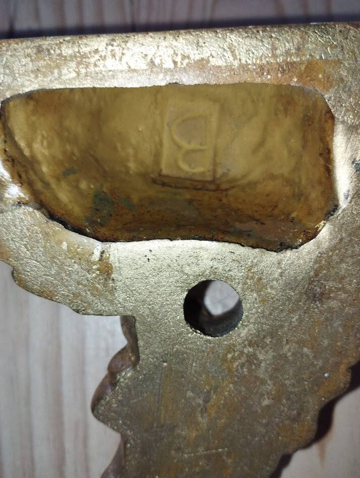 Wall console in rockwork – patinated gold decor, Louis XV style