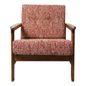 Vintage Armchair Lobster Upholstery Living Room Scandinavian, MCM, Poland 1960s