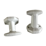Set of 2 white porcelain hooks