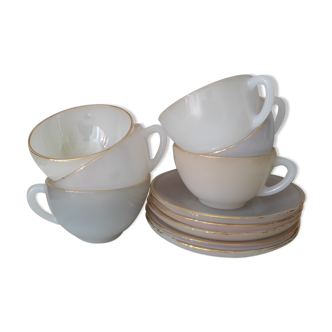 Set of 6 cups in Arcopal opaline