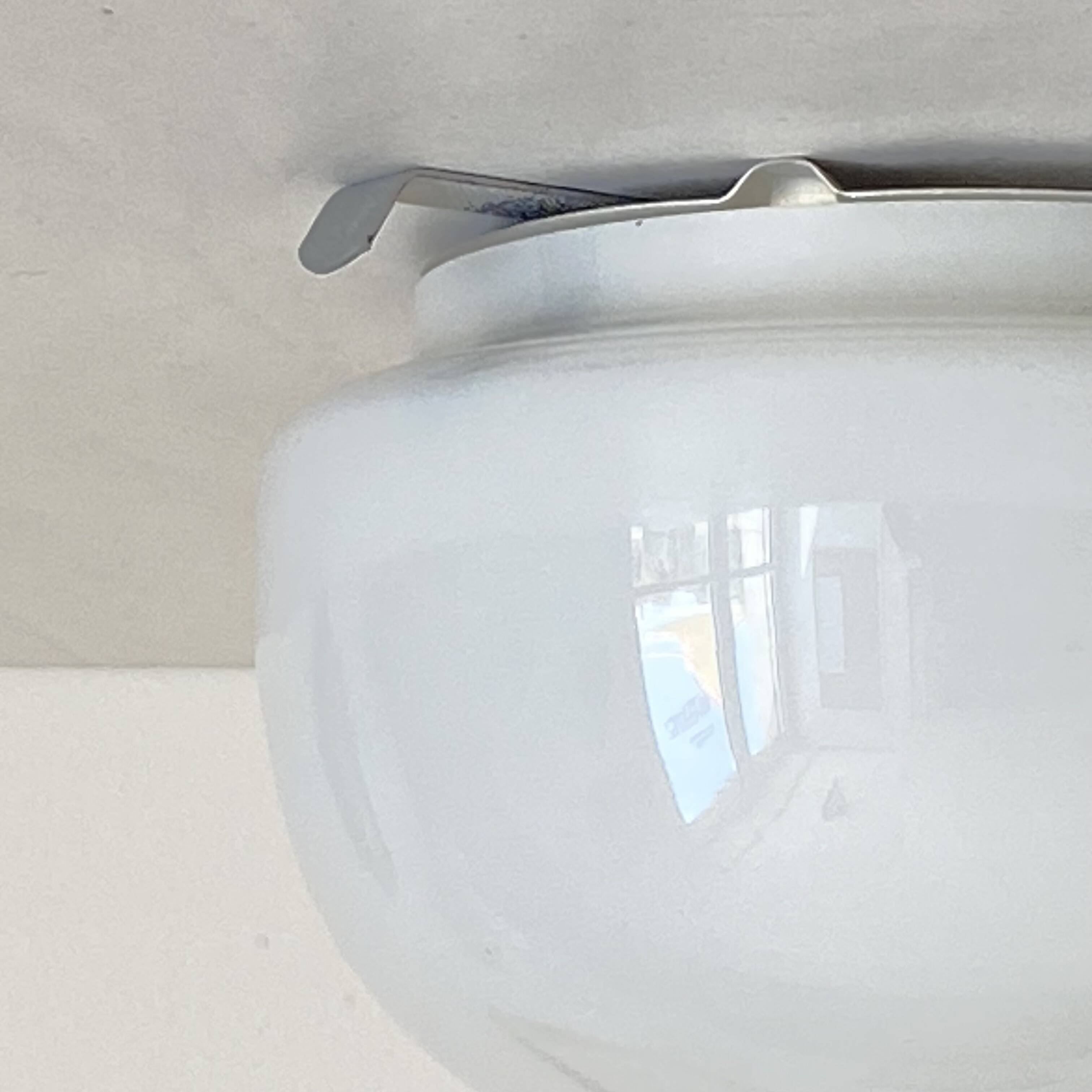 Small half-spherical half-moon wall light ceiling light 14 cm opaline