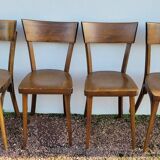 Série de 4 chaises de bistrot restaurant vintage- 1950s