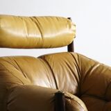 Percival Lafer MP-81 lounge chair in yellow leather, Brazil 1970s