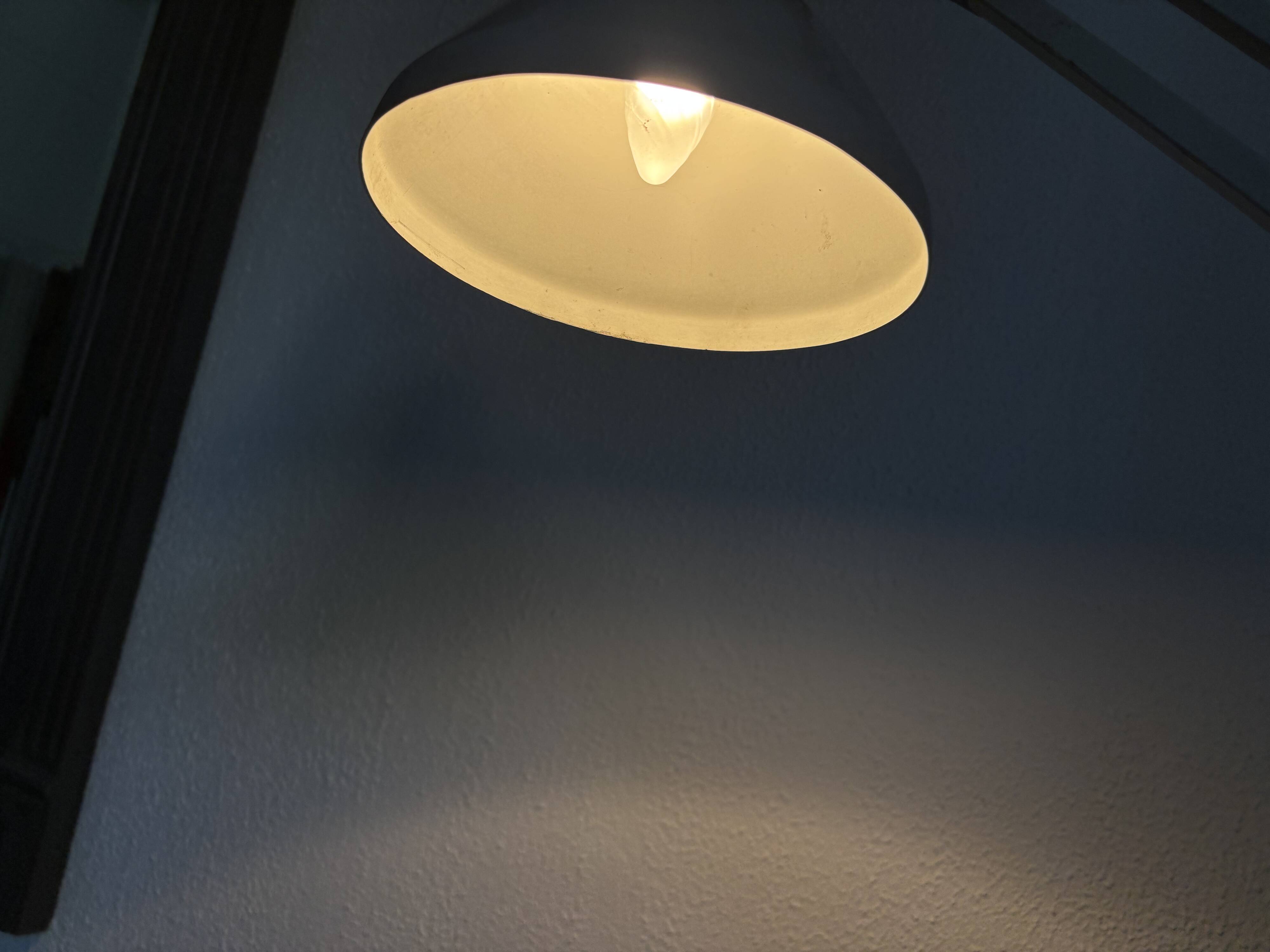 Lampe vintage 1970 d'architecte Ledu gris perle bureau - 80cm