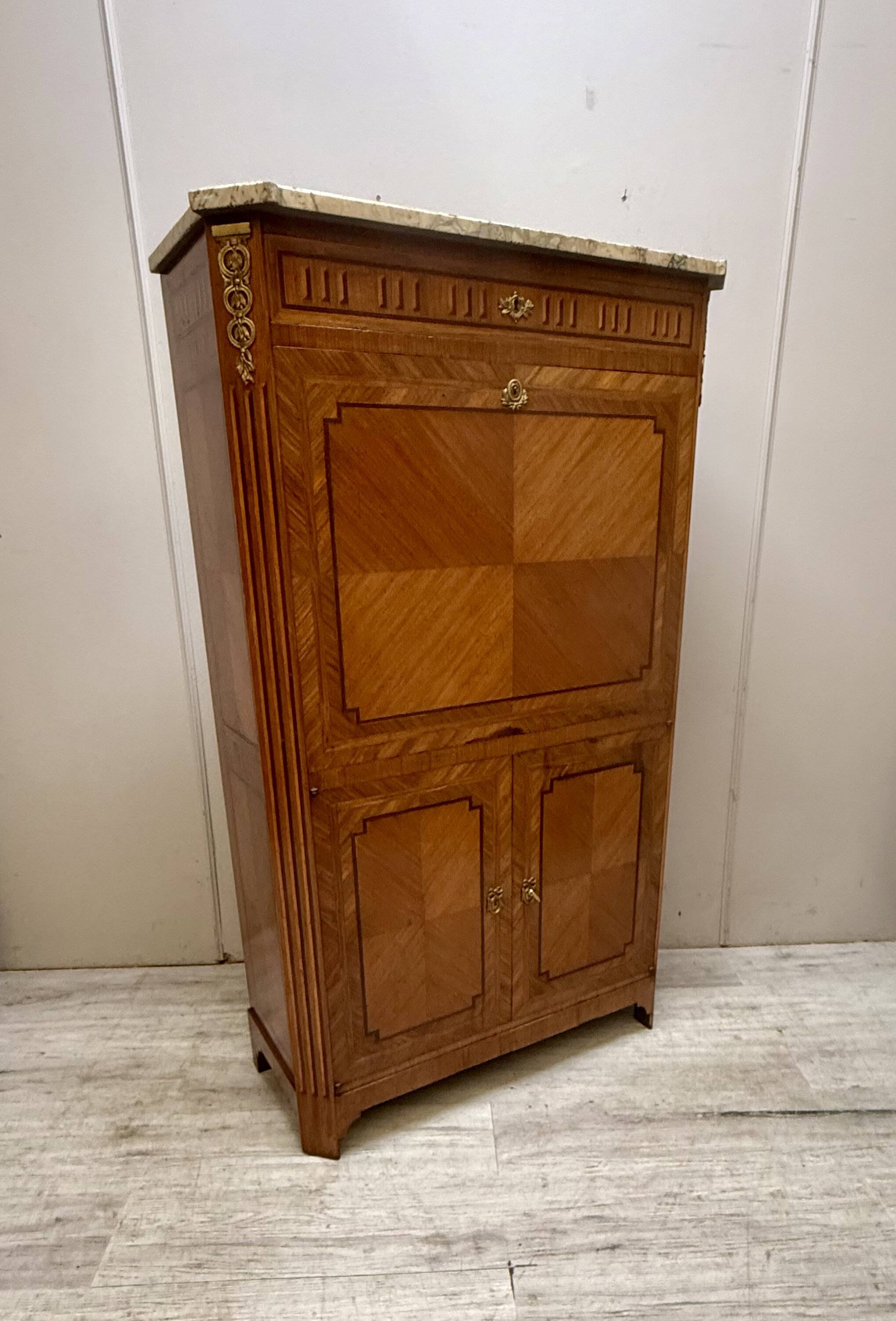 Louis XVI Style Marquetry Secretary