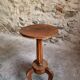 Louis XVI antique guéridon, round pedestal table, solid walnut, circa 1900.