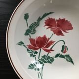 Grand plat creux décor coquelicots