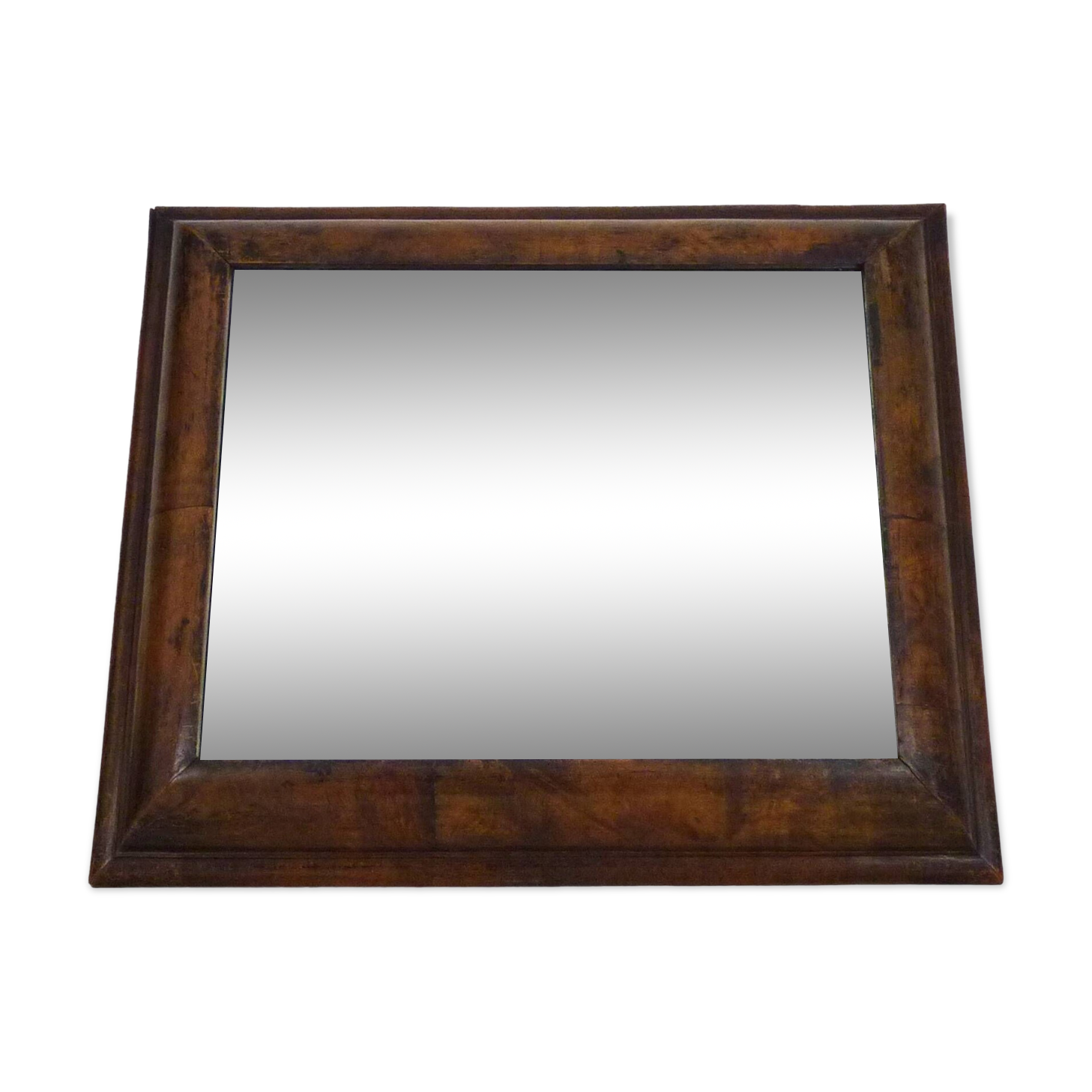 Very large Psyche Mirror in walnut wood. Orthodox bible mirror. 19th century. 53X63 cm - 20.86X24