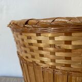 Cache pot vintage en bambou
