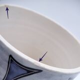 Italian round vase with bottle and floral motifs - 1950s/1960s