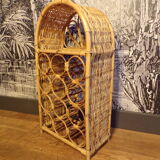 Rattan bottle shelf