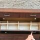 Meuble à chaussure vintage chêne foncé 1960
