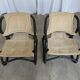 2 Vintage Espri Safari Lounge Armchairs / Rare Mid-century Black Bamboo and Beige Fabric Easy C