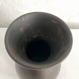 Ceramic vase painted in brown (wood effect), rounded model