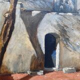 Painting "Orientalist Landscape" by Ch. L. Smets, frame