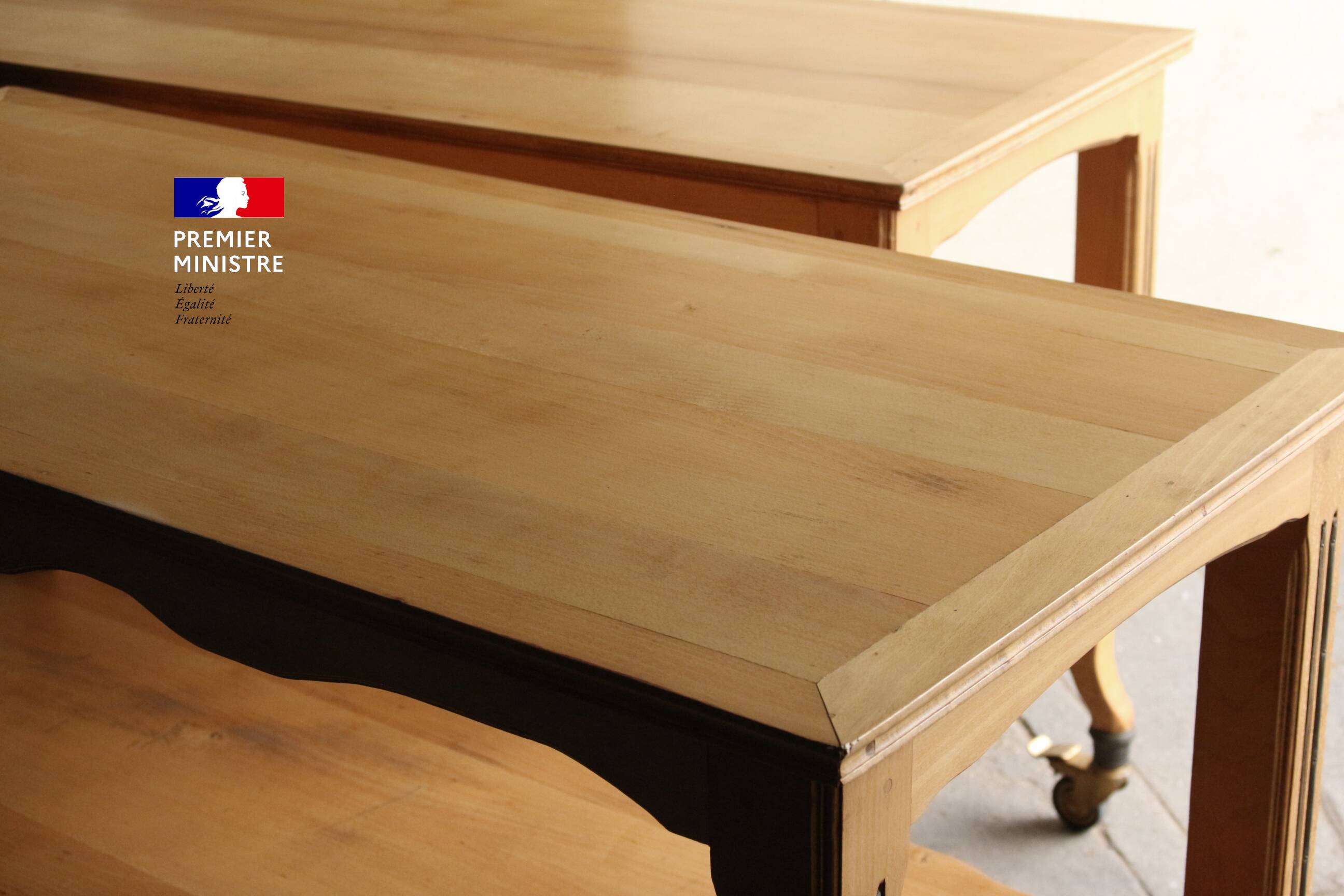 Large serving trolley in blond wood from... matignon! (2/2)