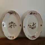 Digoin Sarreguemines oval presentation plates CONDEvintage model