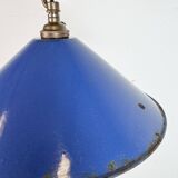 Industrial Blue Enamel Factory Pendant Lamp, 1950s