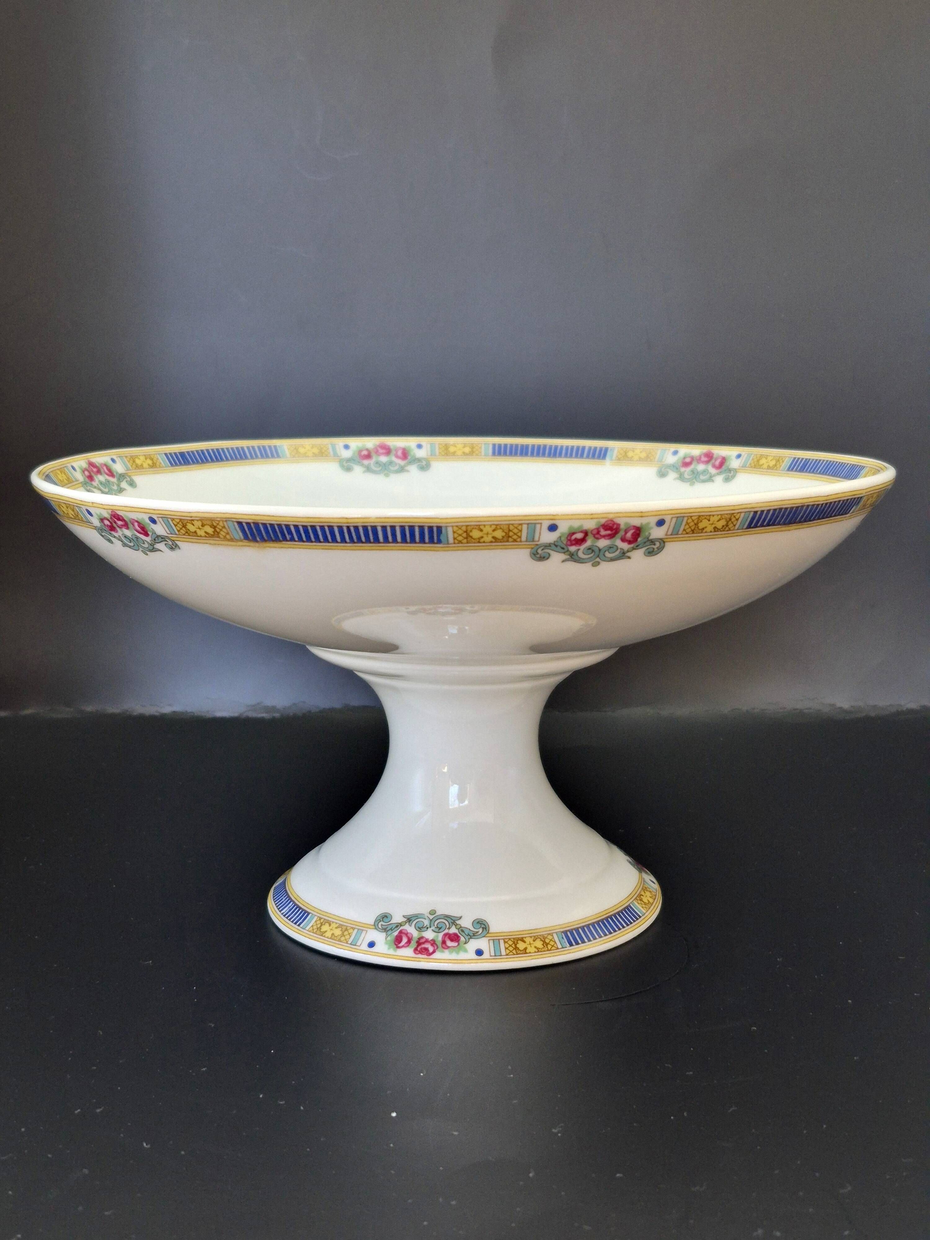 Compotier en porcelaine fine de Limoges Bernardaud & Cie – Art Déco – A712