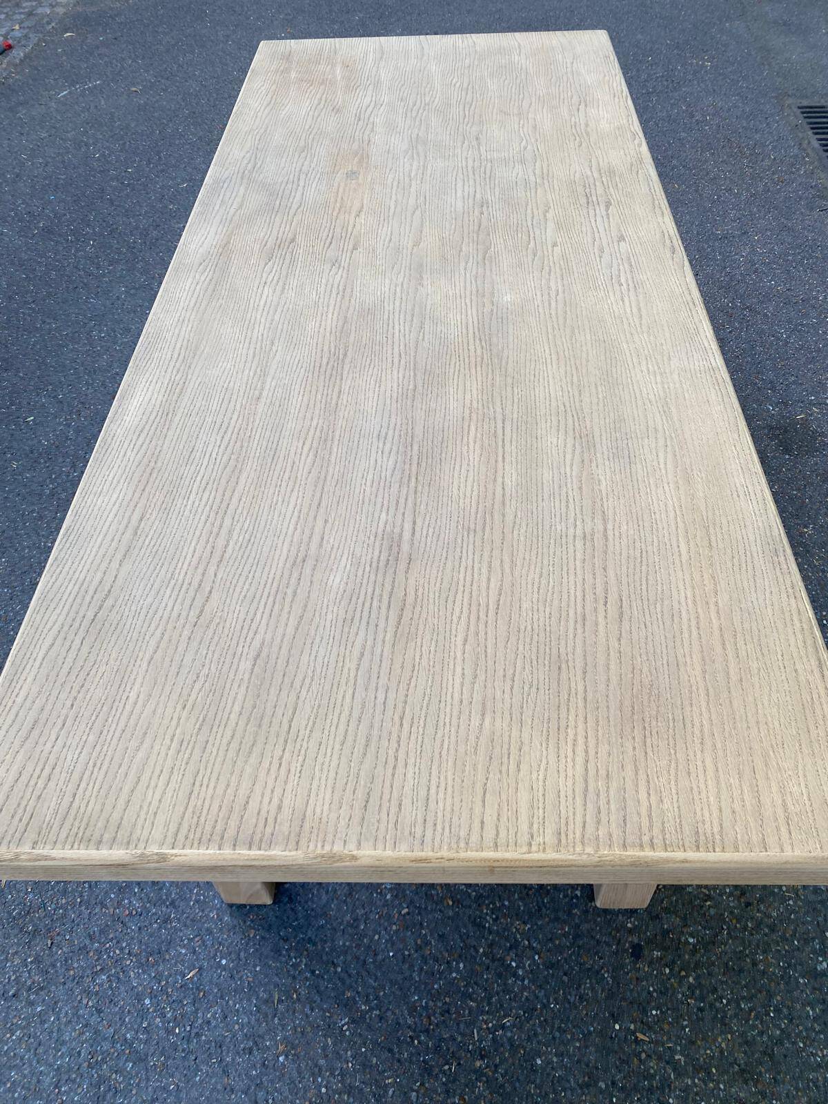 Table à manger de ferme décapée en chêne 1950 - 210cm