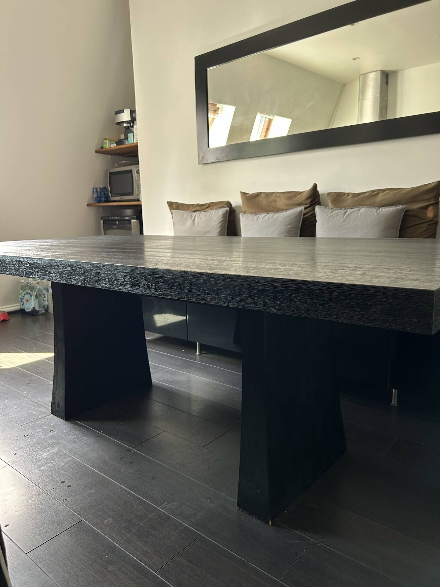 Table à manger Armani Casa - ginza- chêne noirci - 210x105cm