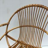 Rattan shell armchair