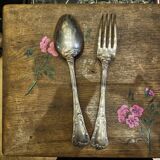 Christofle spoons and forks from the Chrysanthème model.