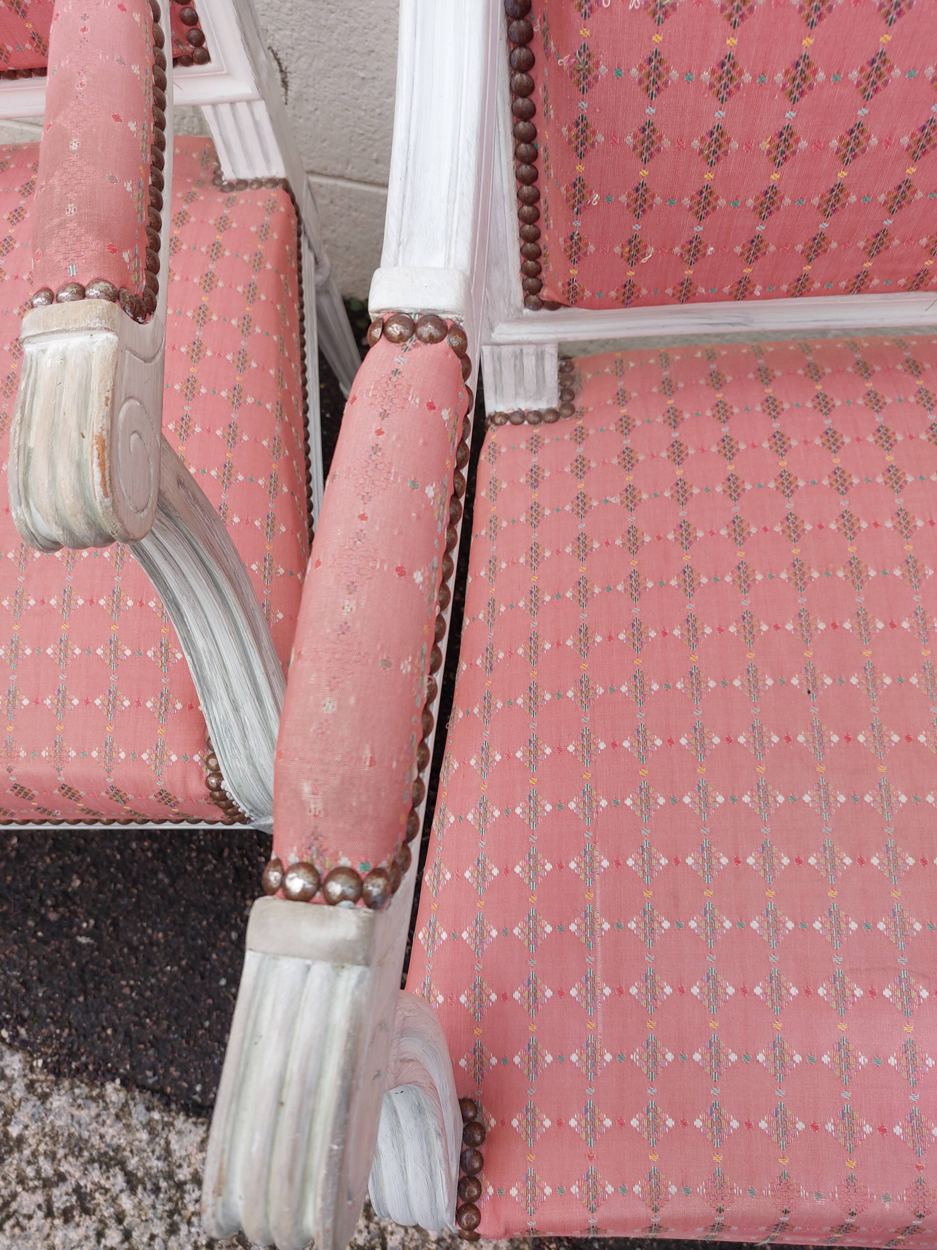 Pair of Louis XVI style armchairs