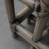 Large Wicker “Attila” Series Coffee Table with marble top by Gasparucci Ita