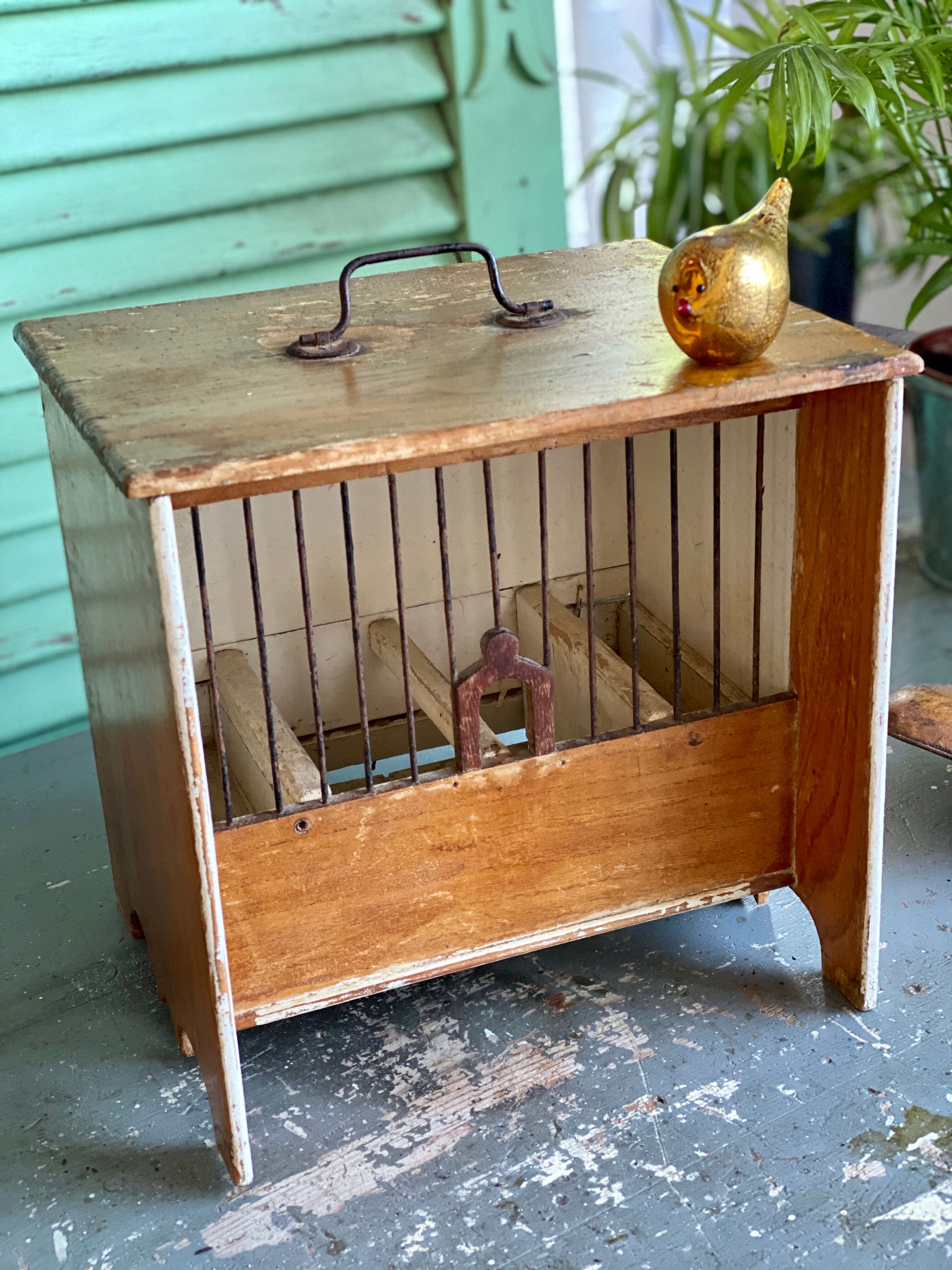 Wooden and steel bird cage