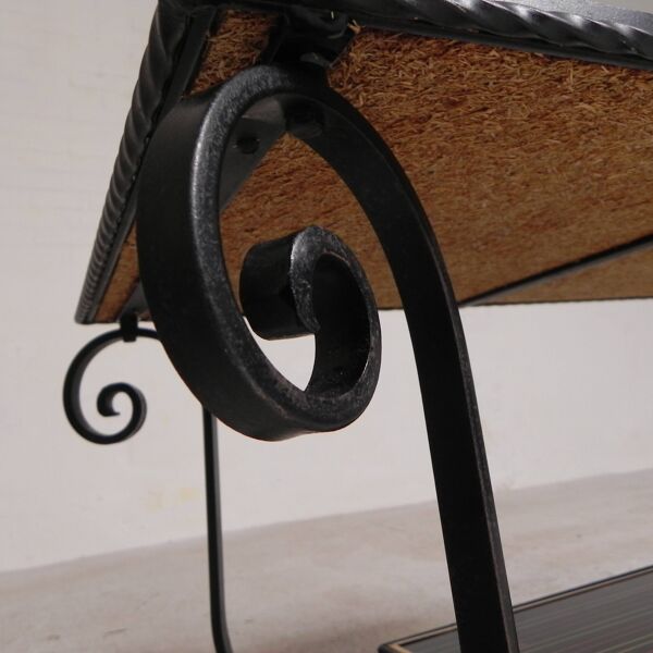 Table basse vintage avec 2 plateaux en verre avec impression des années 50