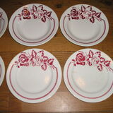 Lot of 8 plates flat and hollow earthenware to décor floral 60s/70s Digoin Sarreguemines