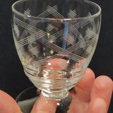 6 anciens verres à liqueur en cristal gravé ciselé art déco
